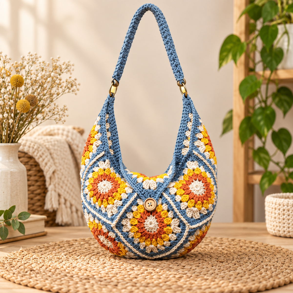 Generated product image - Boho Granny Square Bag