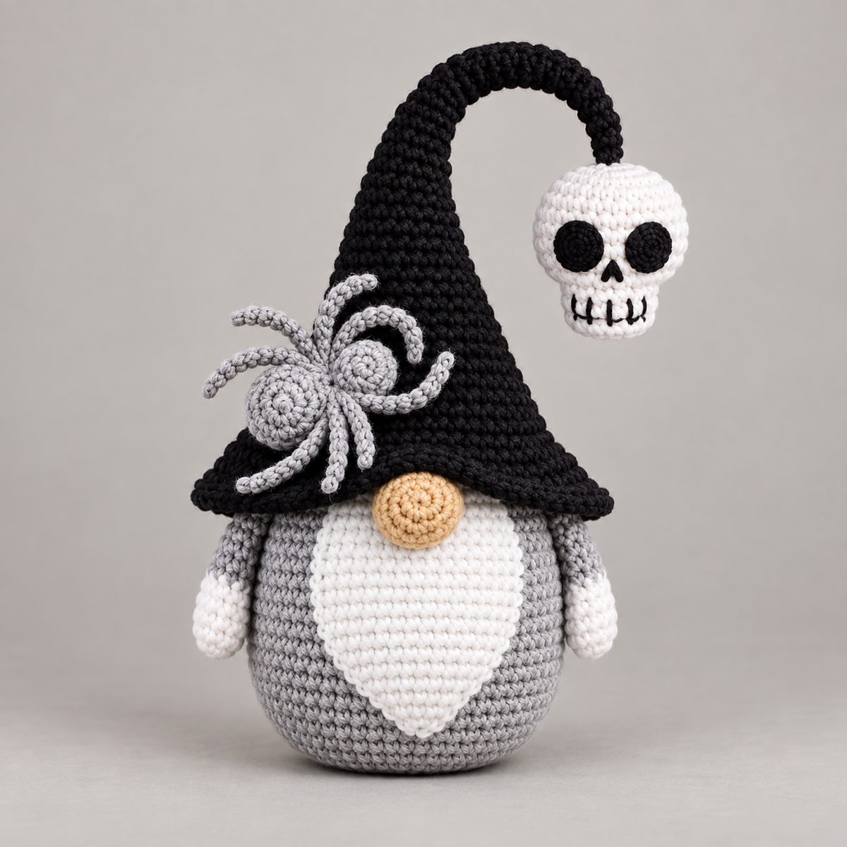 Generated product image - Gnome with Skull and Spider Crochet Pattern