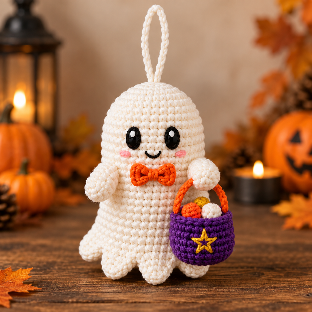 Generated product photo - Mini Ghost Ornament Crochet Pattern
