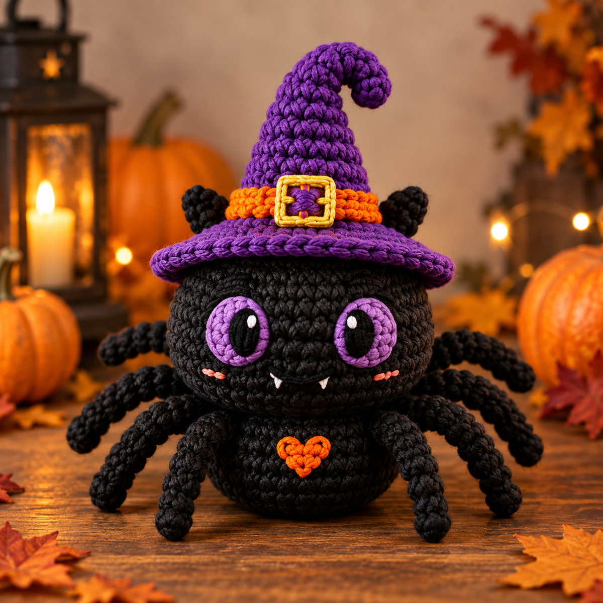 Generated product photo - Cute Witch Spider Crochet Pattern