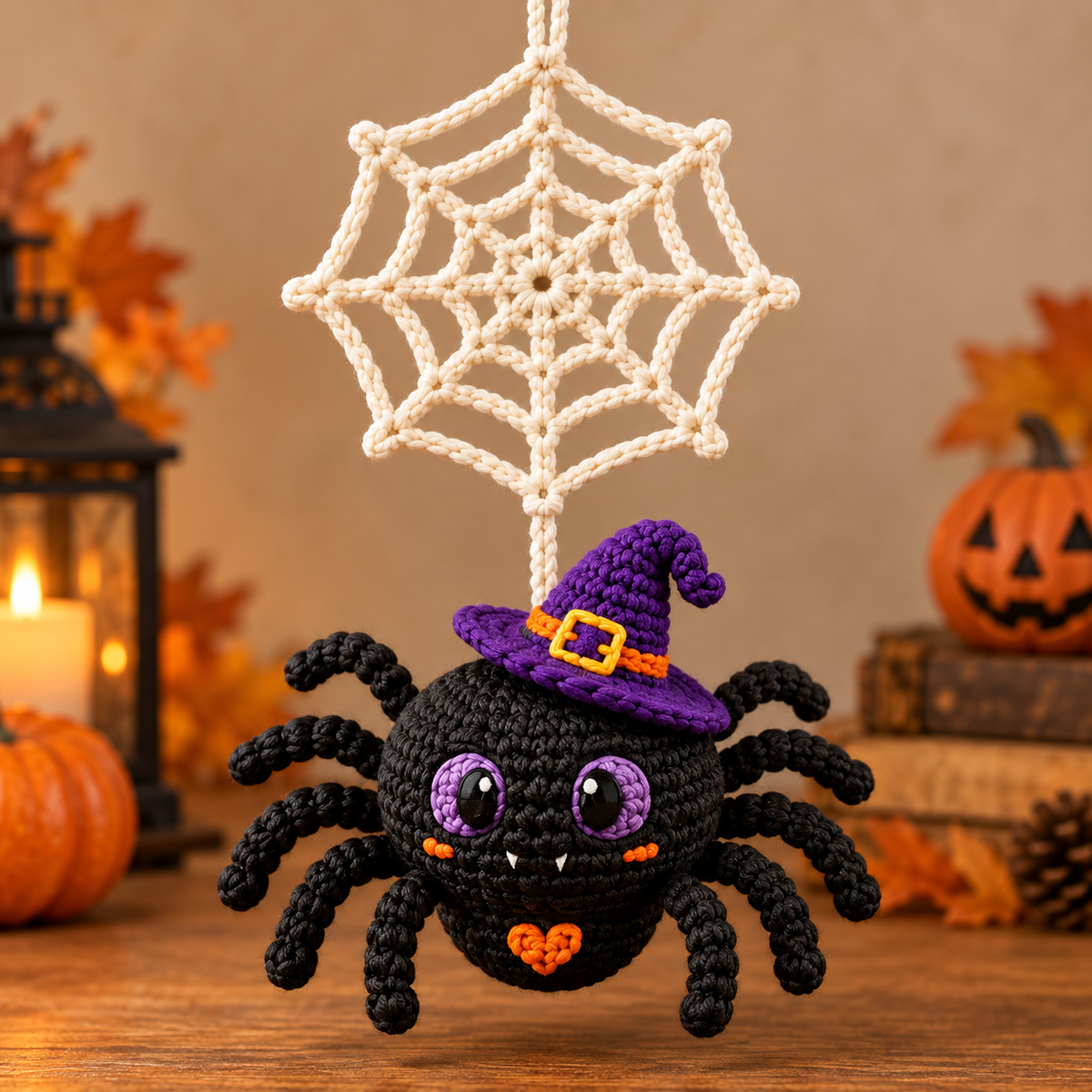 Generated product photo - Mini Witch Spider Ornament Crochet Pattern
