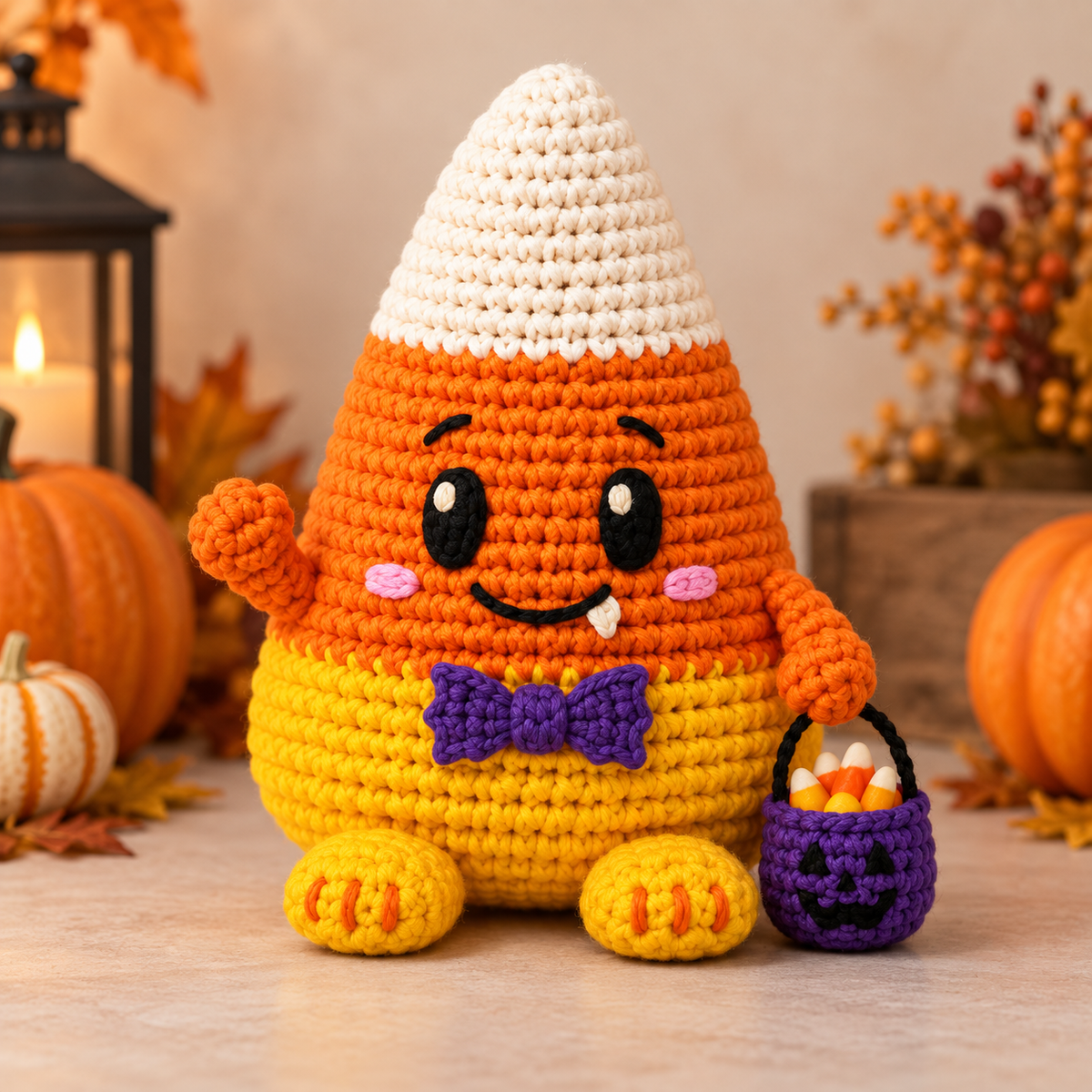 Generated product photo - Candy Corn Monster Crochet Pattern