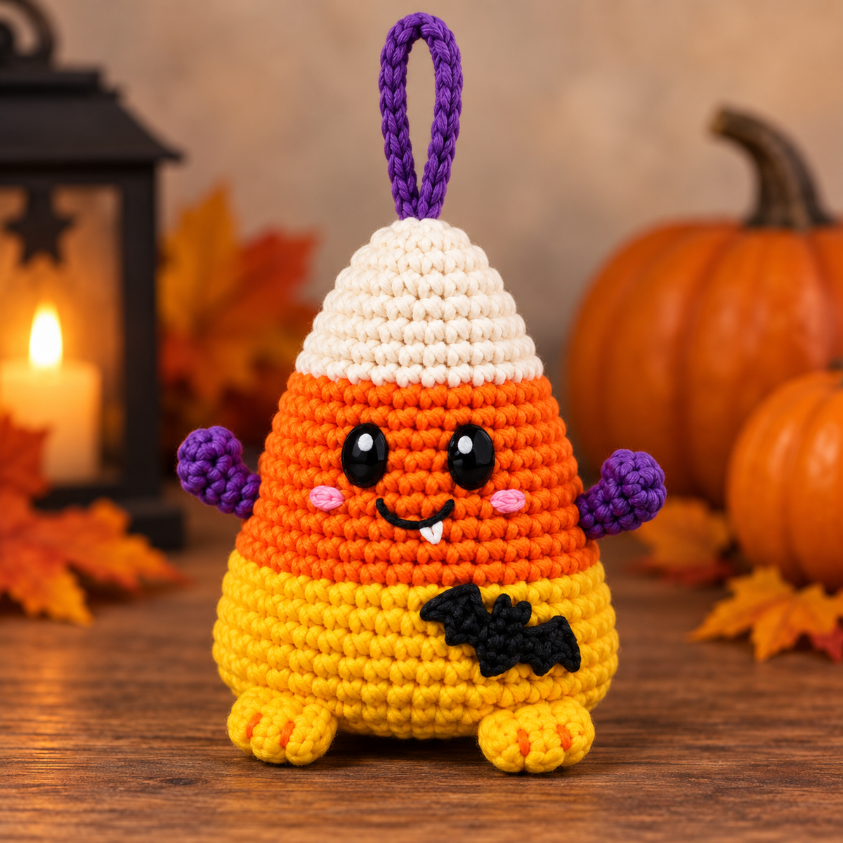Generated product photo - Mini Candy Corn Ornament Crochet Pattern
