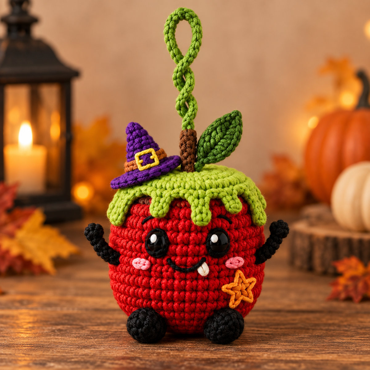Generated product photo - Mini Poison Apple Ornament Crochet Pattern
