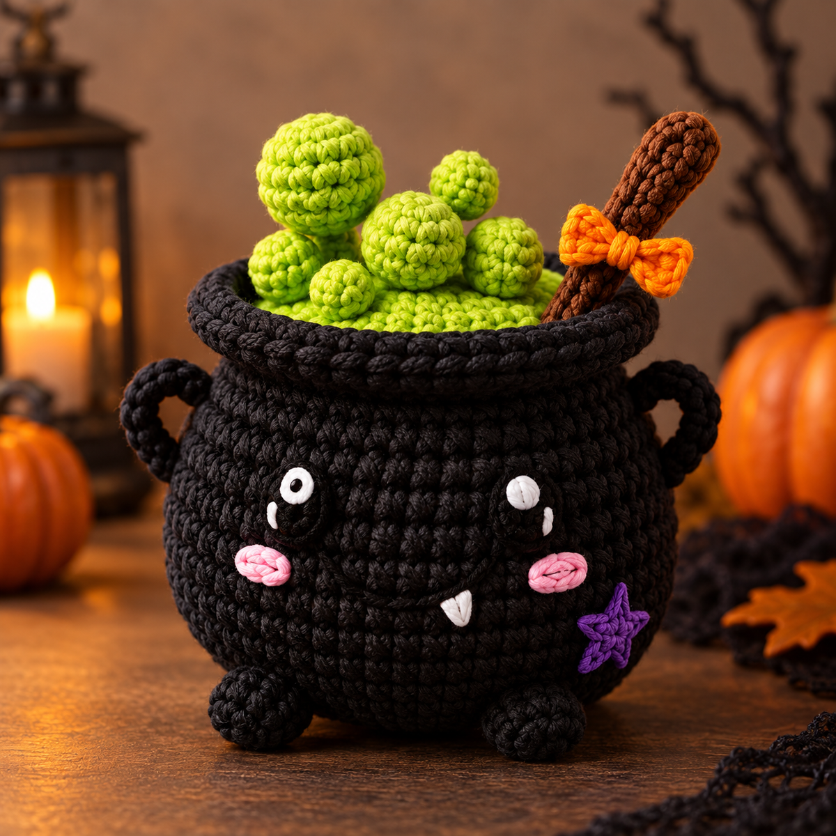 Generated product photo - Bubbling Cauldron Monster Crochet Pattern