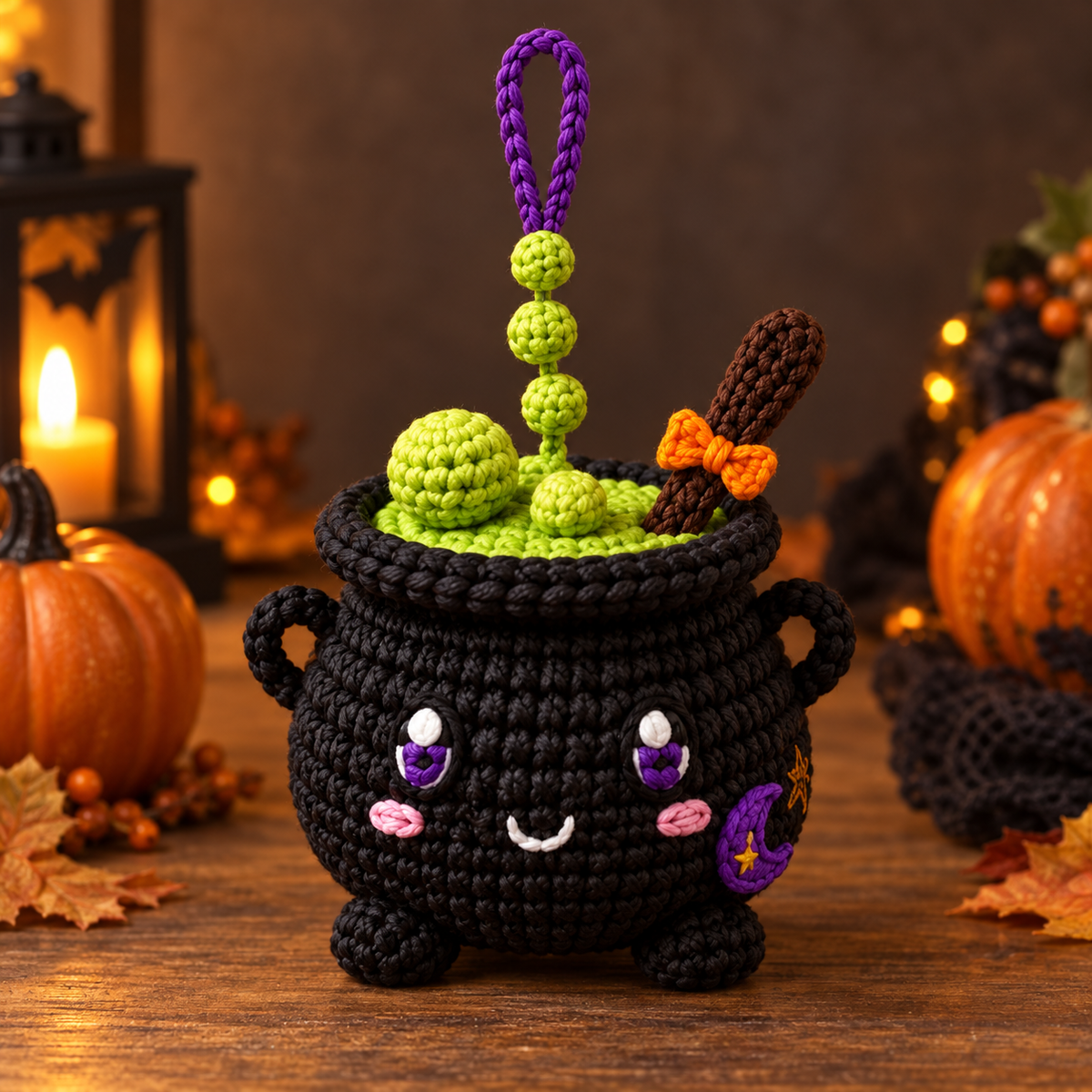 Generated product photo - Mini Cauldron Ornament Crochet Pattern