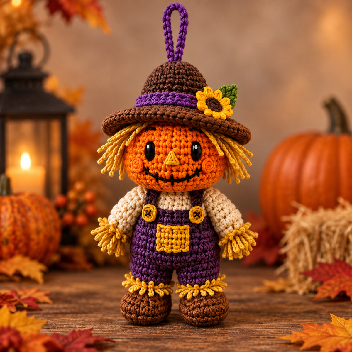 Generated product photo - Mini Scarecrow Ornament Crochet Pattern